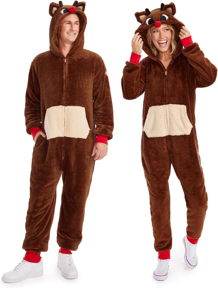Tipsy Elves Christmas Sherpa Jumpsuits - Fuzzy Lined One Piece Jumpsuit for Adults | Amazon (US)