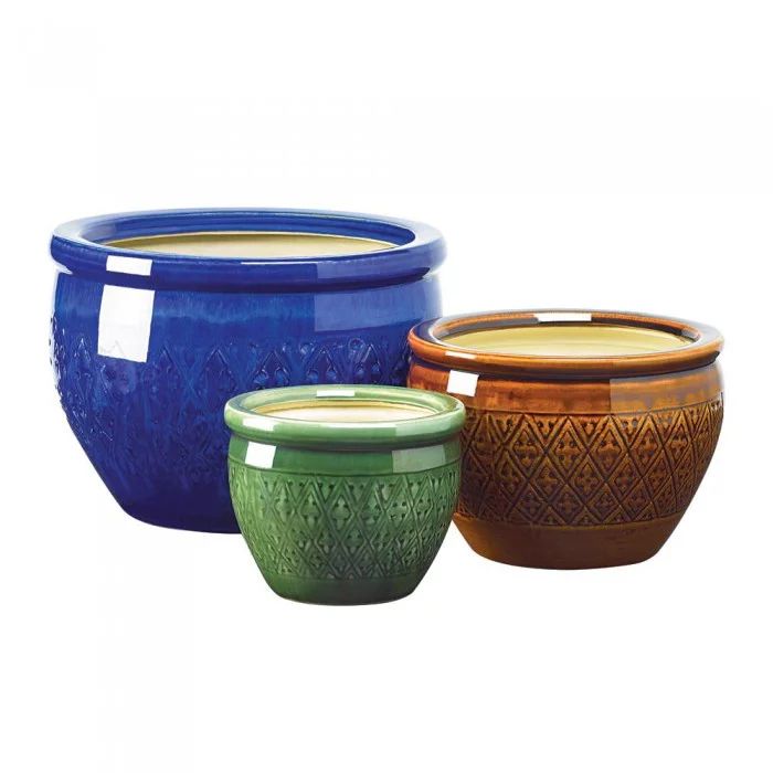 Ceramic Flower Pot, Jewel Tones, Set of 3 | Walmart (US)