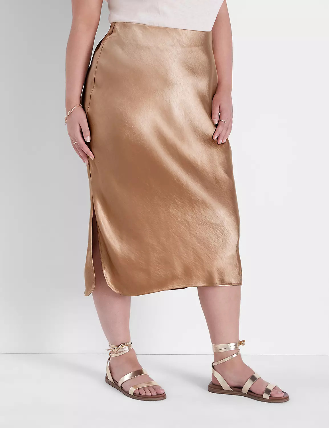 Shirttail Hem Maxi Satin Skirt 1134 | LaneBryant | Lane Bryant (US)