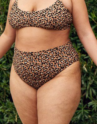 Aerie Leopard High Cut Cheeky Bikini Bottom | American Eagle Outfitters (US & CA)