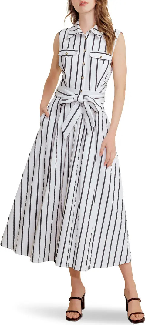 Stripe Sleeveless Midi Shirtdress Europe Vacation Outfits Europe Fall Outfits Europe Italy Dress | Nordstrom