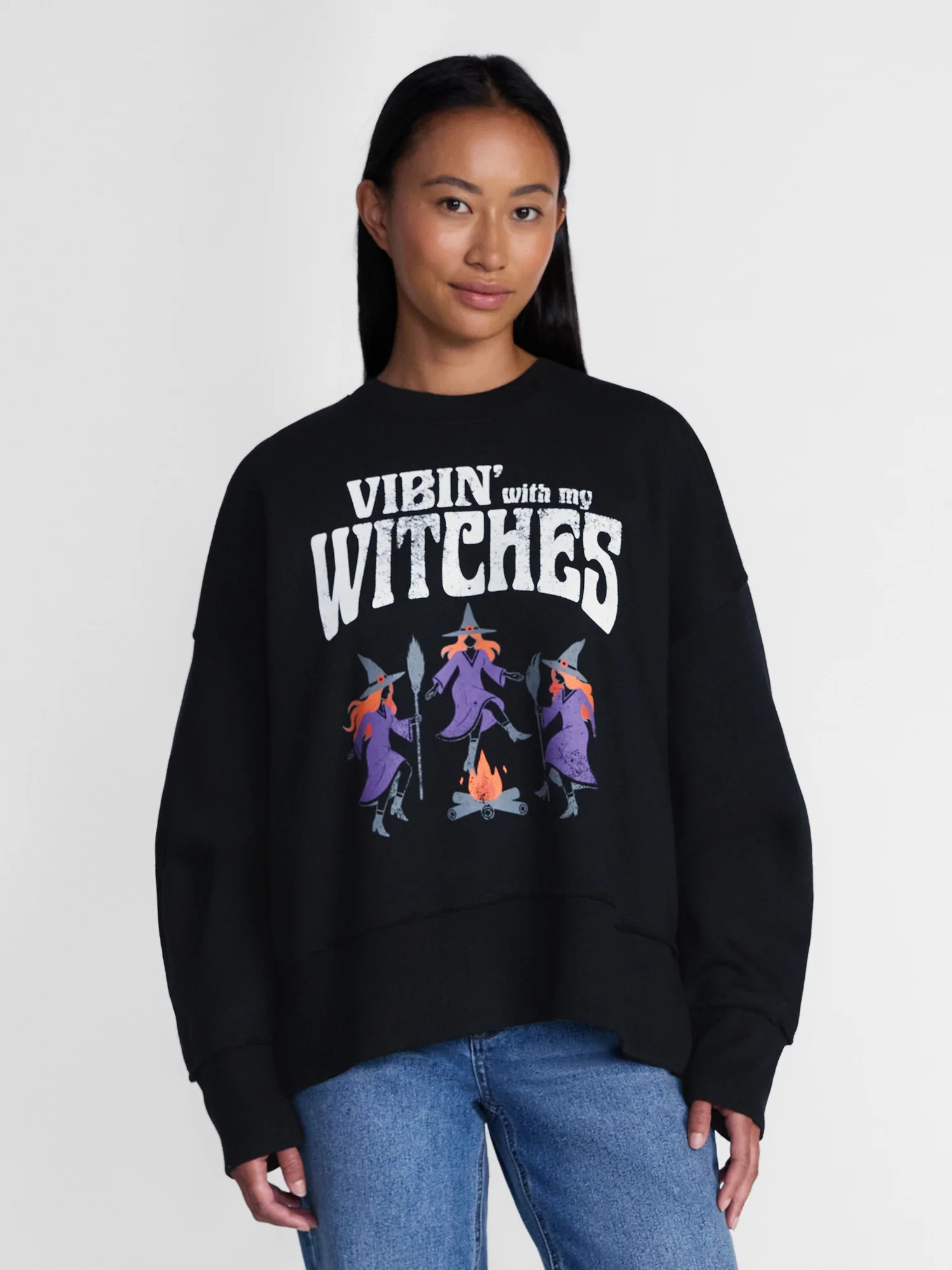 Women's Halloween My Witches Graphic Fleece from Way to Celebrate, Sizes S-4X - Walmart.com | Walmart (US)