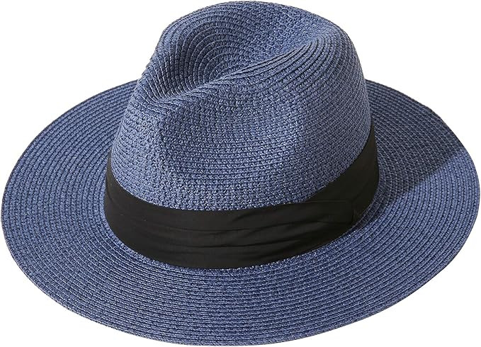 JOYEBUY Womens UPF50 Foldable Summer Straw Hat Wide Brim Fedora Sun Beach hat | Amazon (US)