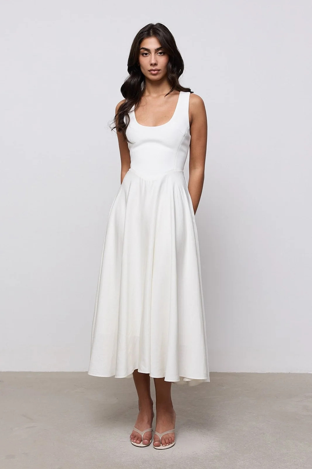 Linen Mix Midi Dress | Odd Muse