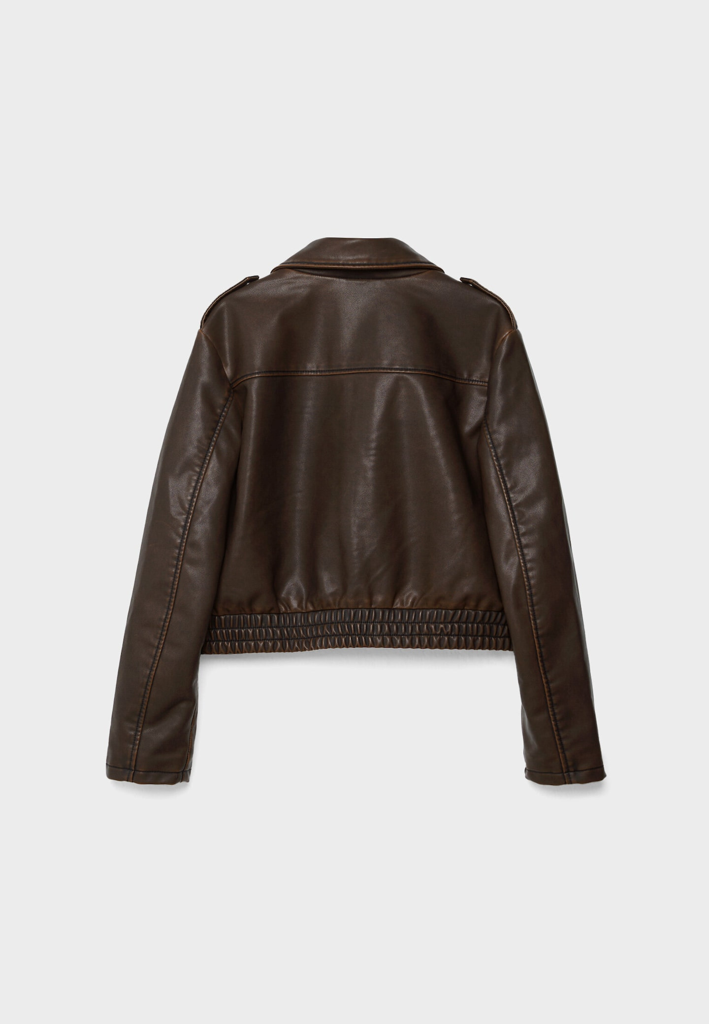Faded leather effect jacket | Stradivarius (UK)