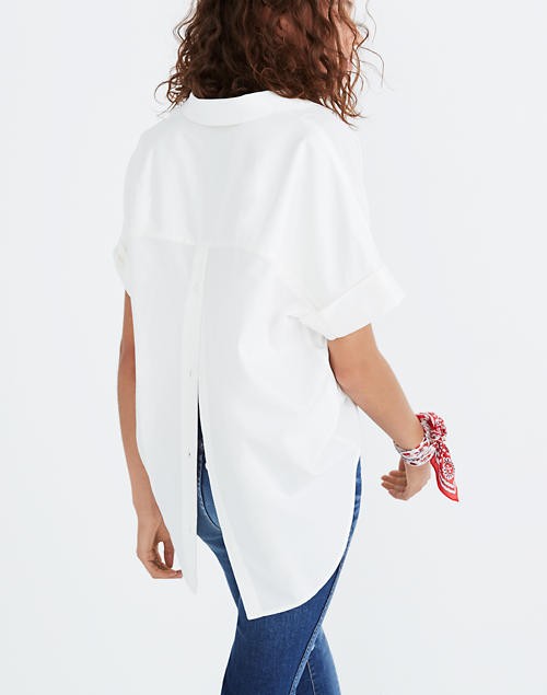 Courier Button-Back Shirt in Pure White | Madewell