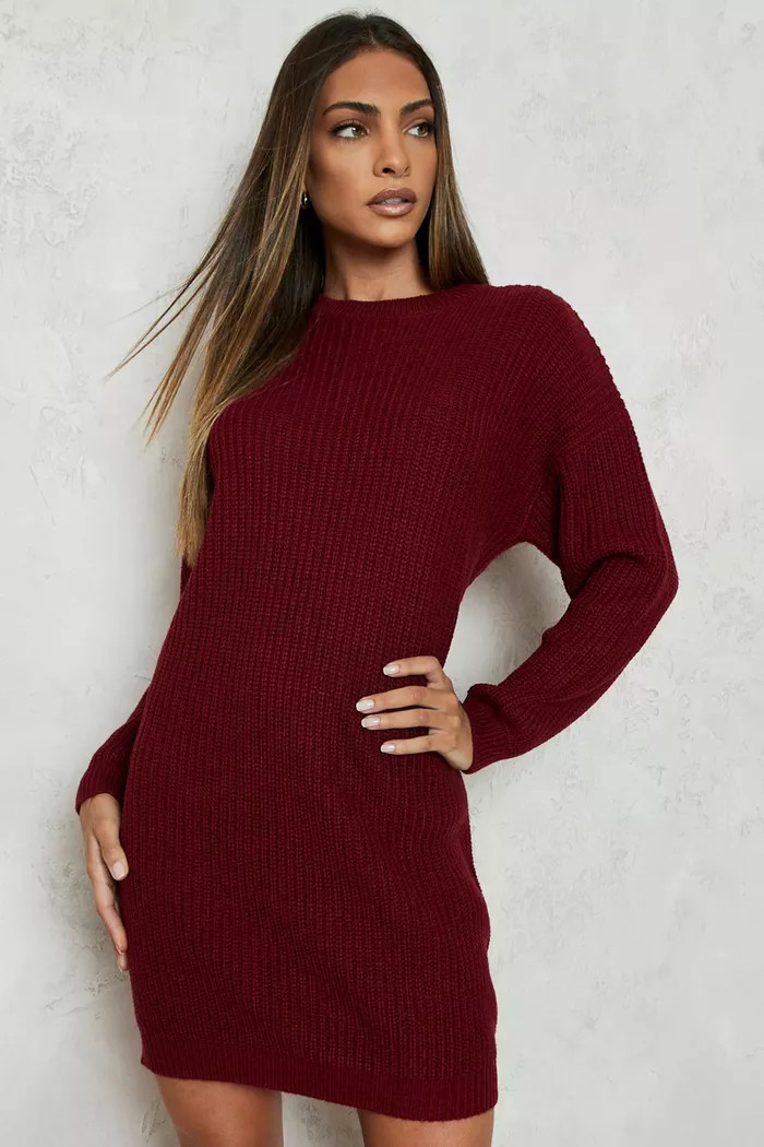 Crew Neck Mini Jumper Dress | Boohoo.com (UK & IE)