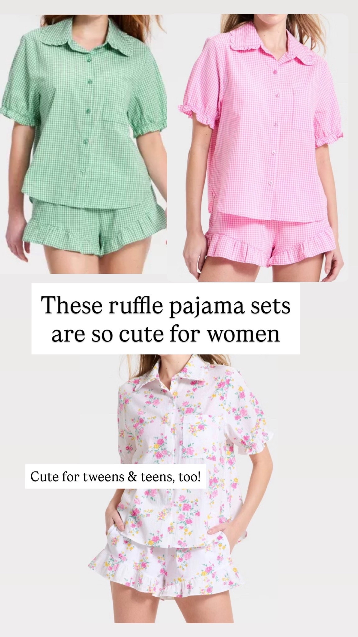 Cutest ruffle pajamas for women 

#LTKMothersDay #LTKootd