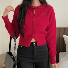 New Fashion Business Casual Bowknot Decor Cardigan Sweater For Women, Autumn | SHEIN