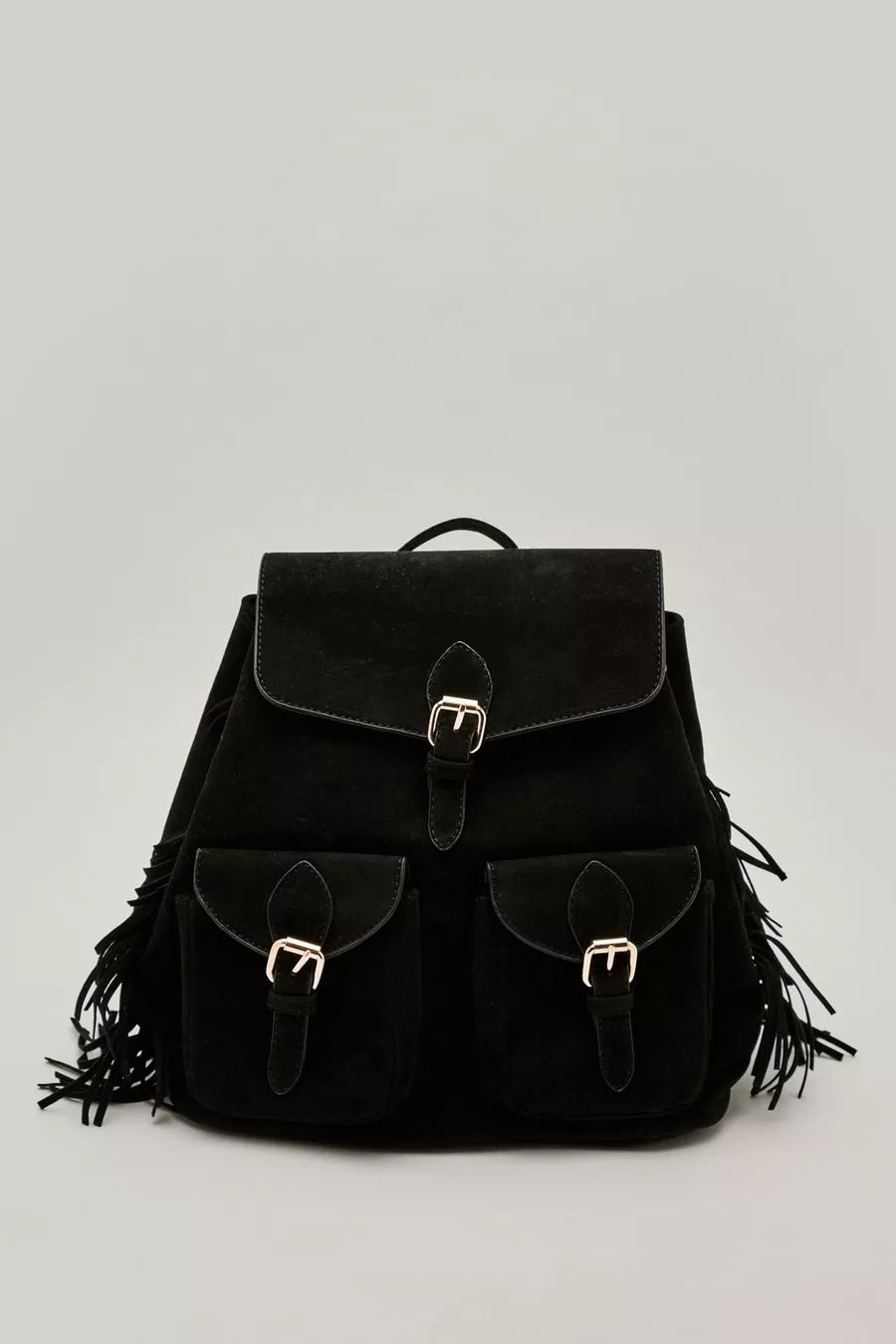 Faux Suede Fringed Backpack | Nasty Gal (US)