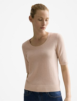 Trenery Merino Cashmere Knit T-shirt | David Jones | David Jones (Australia & New Zealand)