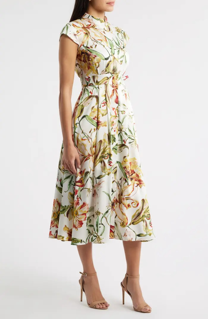 Floral Cap Sleeve Shirtdress | Nordstrom
