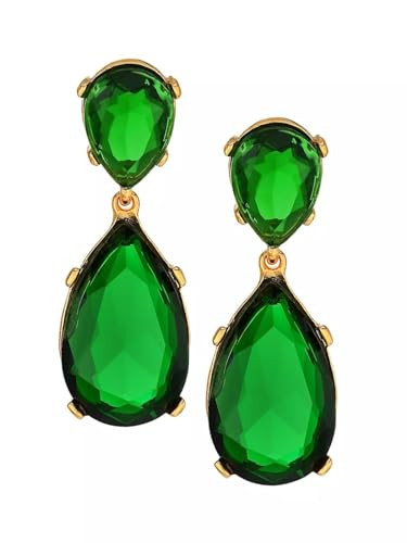 Kenneth Jay Lane Emerald Drop Earrings | Amazon (US)