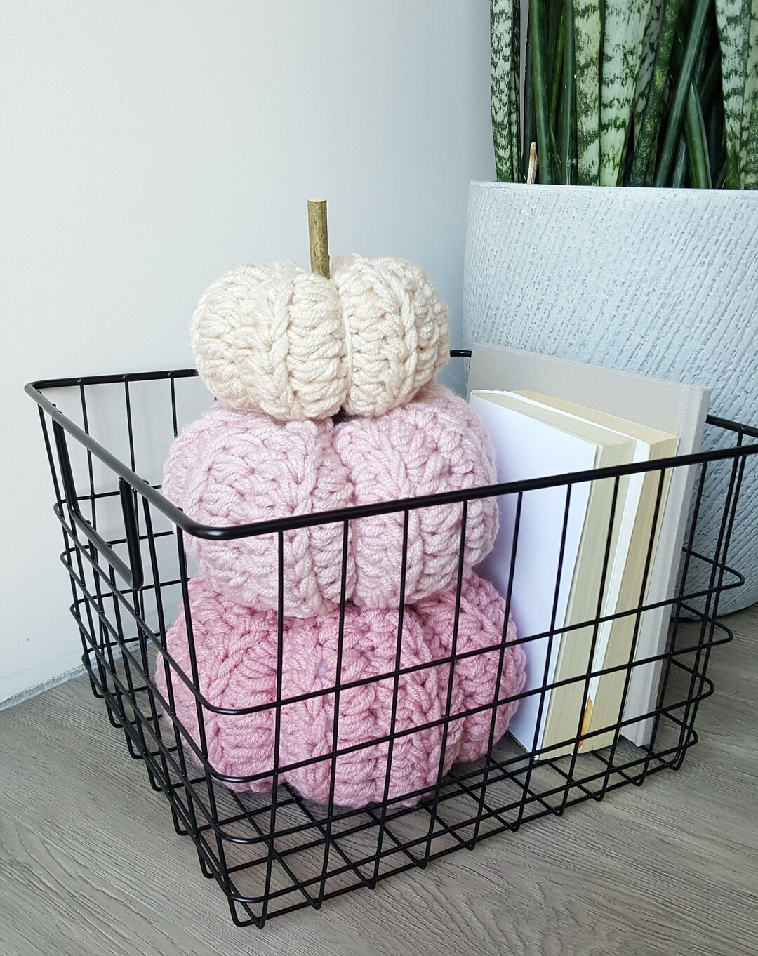 Chunky crochet pumpkins. Pink chunky pumpkins stack. Thanksgiving decor, Farmhouse decor, Hallowe... | Etsy (US)