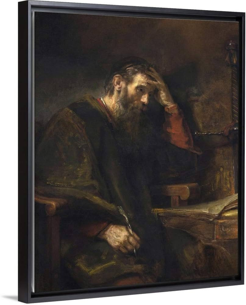 CANVAS ON DEMAND The Apostle Paul, by Rembrandt Van Rijn, C, 1657 White Float Framed Canvas Wall ... | Amazon (US)