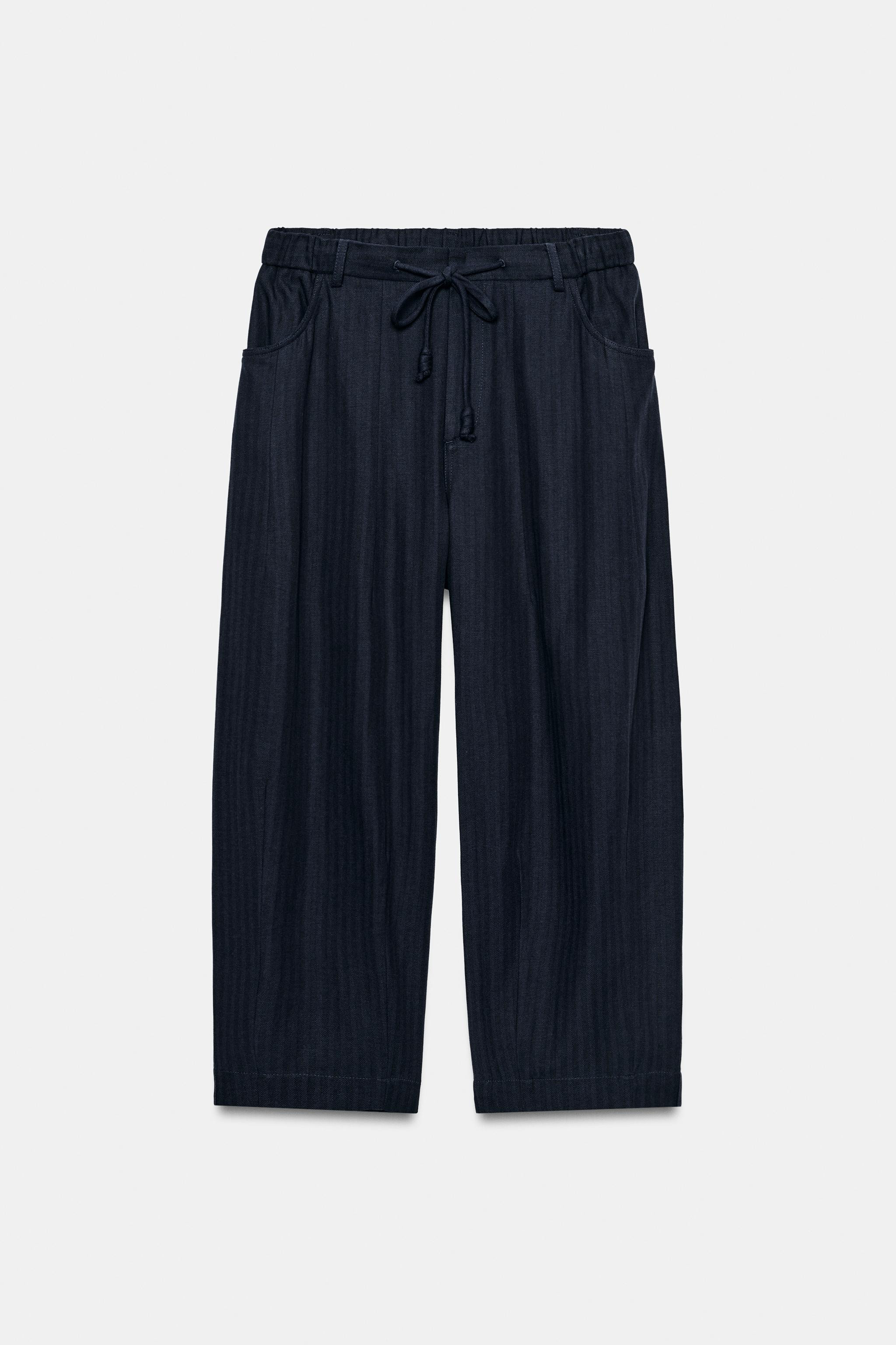 ZW COLLECTION HERRINGBONE TEXTURE PANTS | Zara US