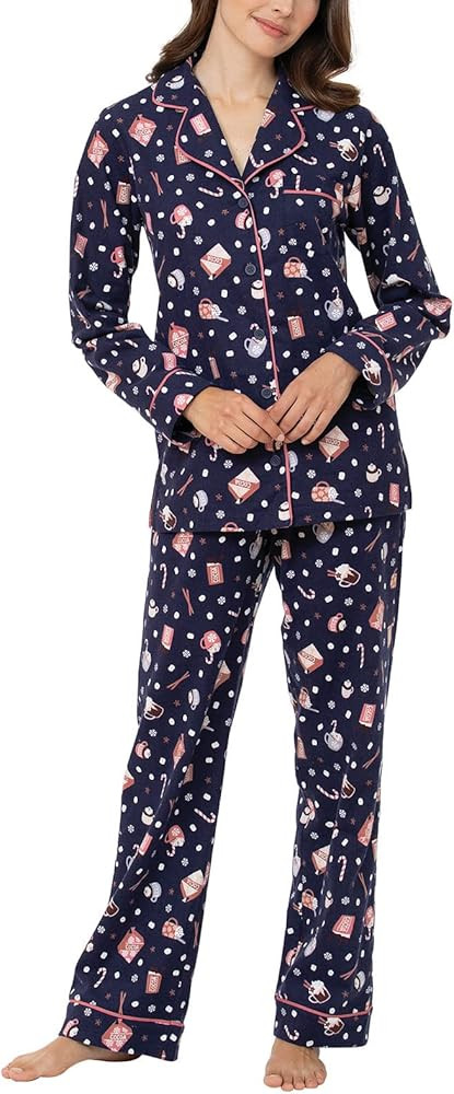 PajamaGram Womens Flannel Pajama Sets - Pajamas For Women, 100% Cotton Flannel | Amazon (US)