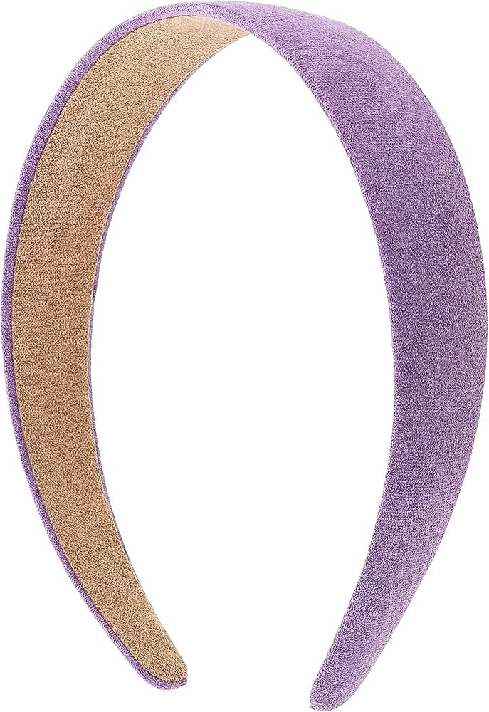 Motique Accessories 1 Inch Wide Suede Like Headband Solid Hair band for Women and Girls (Lavender... | Amazon (US)