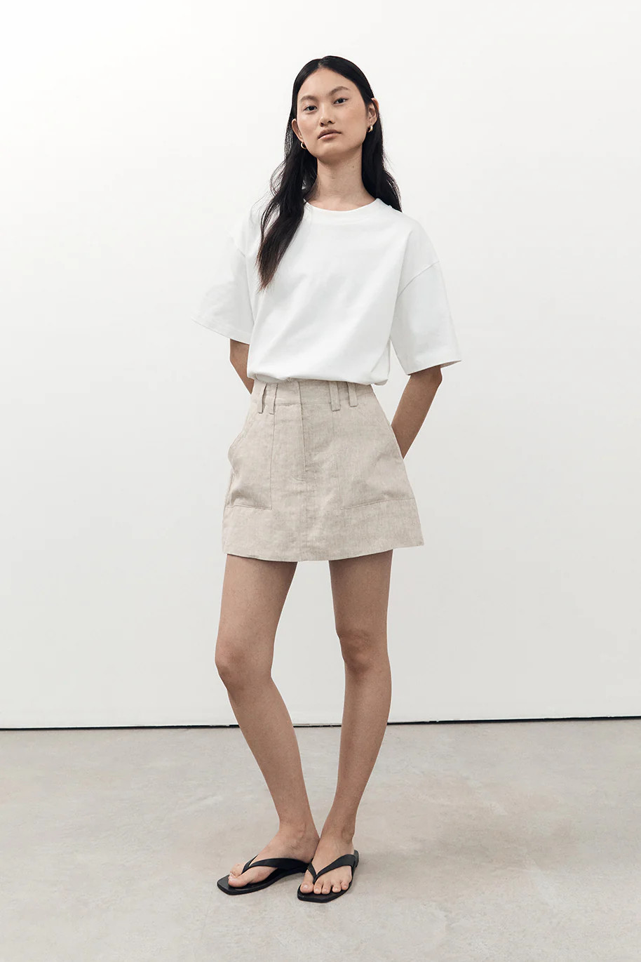 EVA NATURAL LINEN SKORT | DISSH
