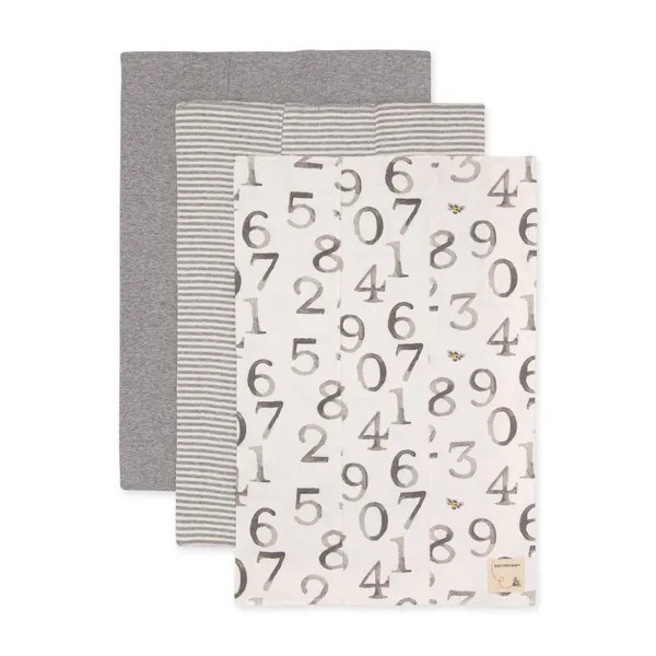 Extra Absorbent Organic Baby Burp Cloths One Two Bee 3 Pack | Burts Bees Baby
