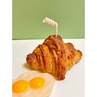 Croissant Candle | Food Natural Soy & Beeswax Pastry Shaped Thanksgiving Gift Gift For Her Home Decor | Etsy (US)