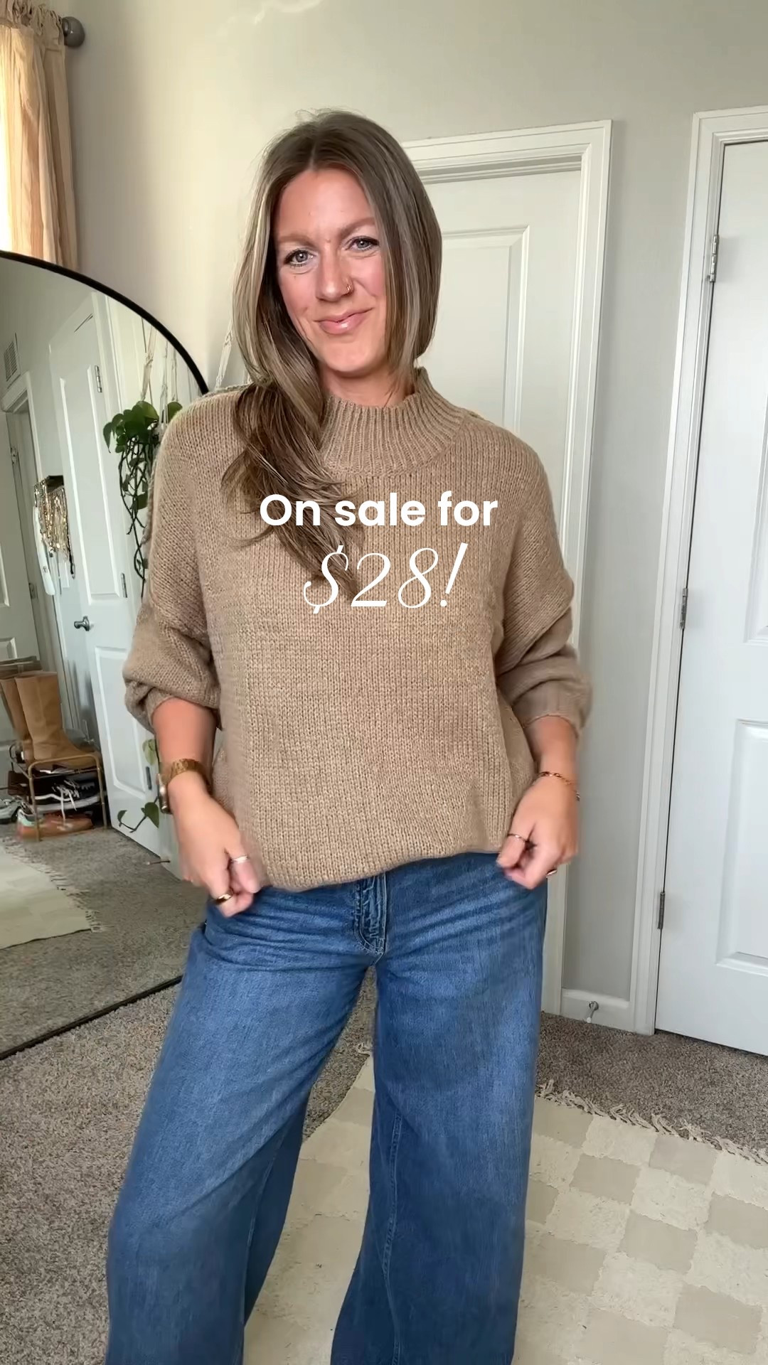 Oversized sweater on sale for under $28! Wearing a large. 10 TALL jeans (also saved 🇨🇦 link) 

#LTKOver40 #LTKMidsize #LTKTall