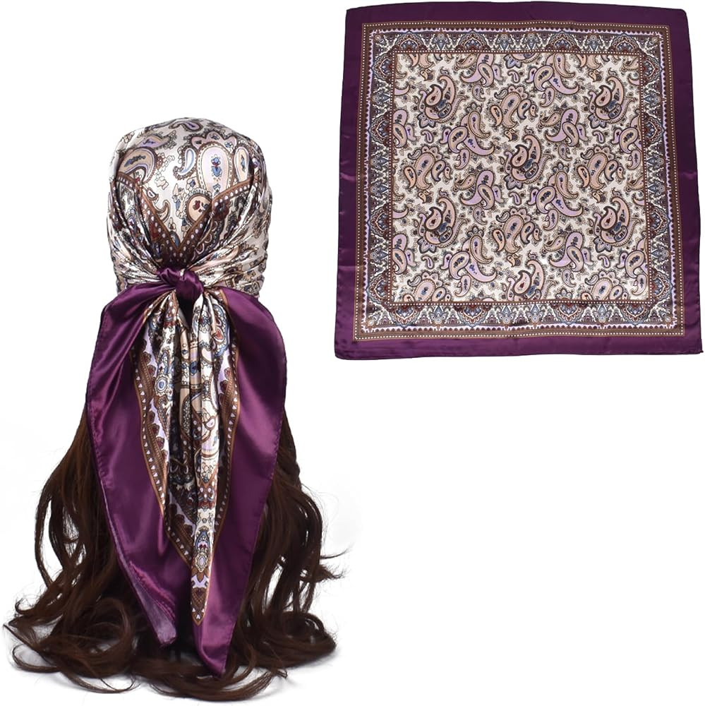 35 Inches Silk Head Scarf-Satin Hair Scarves Silk Bandana Scarf Headscarf for Women's Fashion Sca... | Amazon (US)