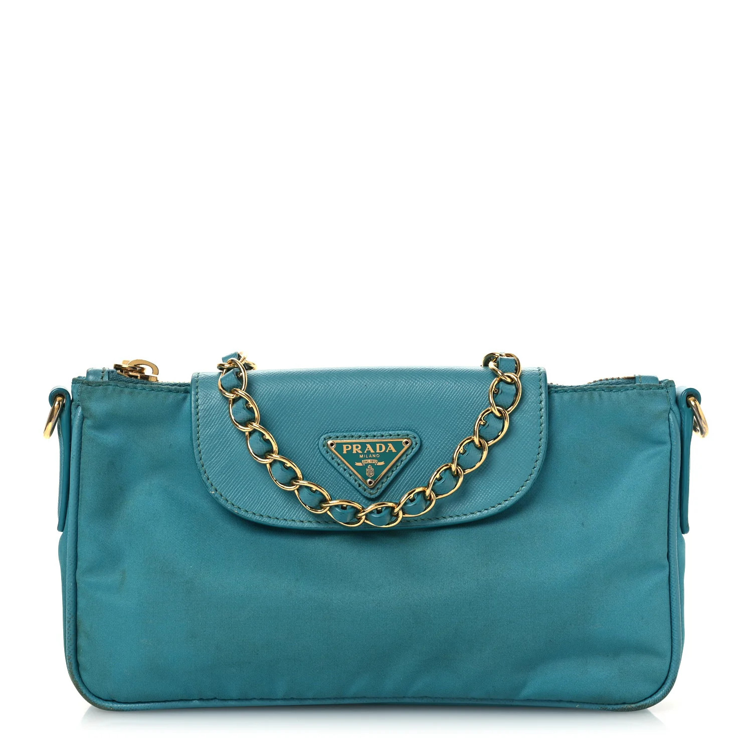 Prada Tessuto Nylon Saffiano Crossbody Bag Turchese 1903212 | FASHIONPHILE (US)