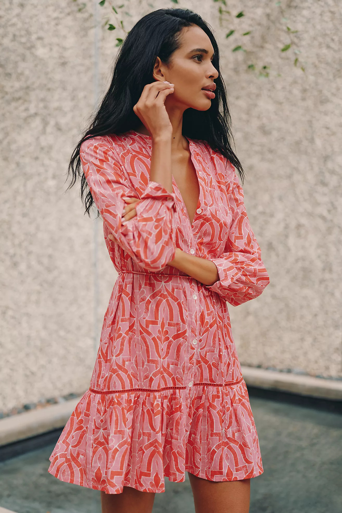 Ro's Garden Ines Long-Sleeve A-Line Dress | Anthropologie (US)
