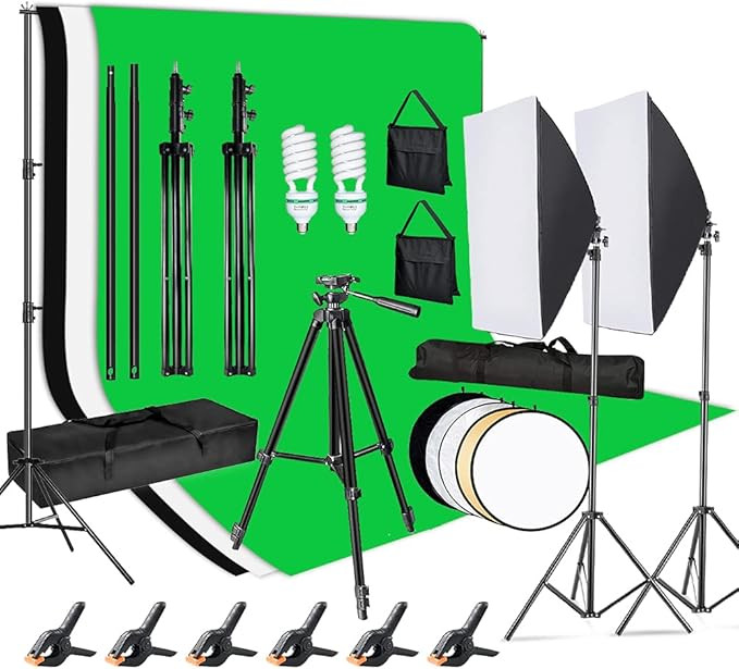 Mountdog Photography Lighting Kit 6.6x10ft Background Support System Softbox Continuous Lighting ... | Amazon (US)