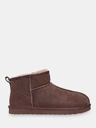 Whistles Mable Suede Slipper Boots, Taupe | John Lewis (UK)