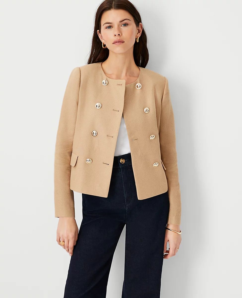 Pique Double Breasted Jacket | Ann Taylor (US)