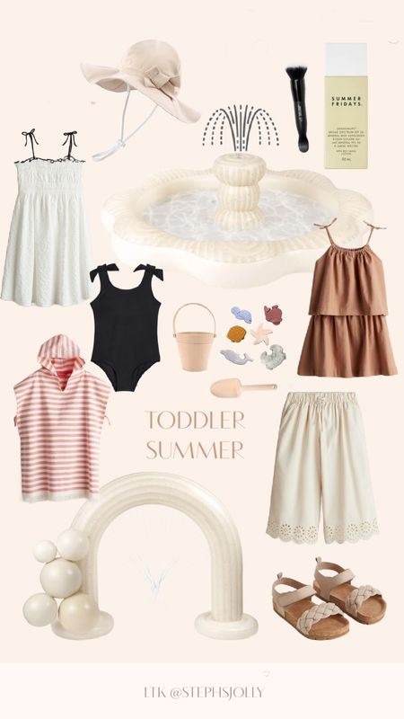 Toddler Summer Aesthetic | Minnidip pool and water sprinkler | Neutral outfits for kids 

#LTKKids #LTKFamily