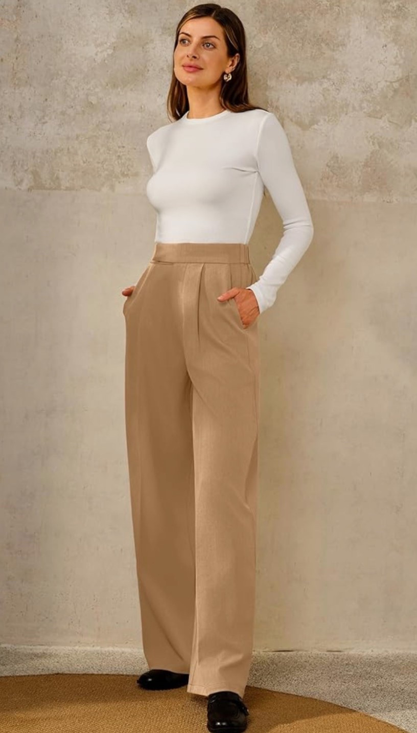 Clean lines, flowing fit, and effortless polish.✨ These pleated wide-leg pants feel comfortable, refined, and perfect for elevated everyday or work looks.

Step into easy sophistication.🤍

#LTKMidsize #LTKWorkwear #LTKOver40