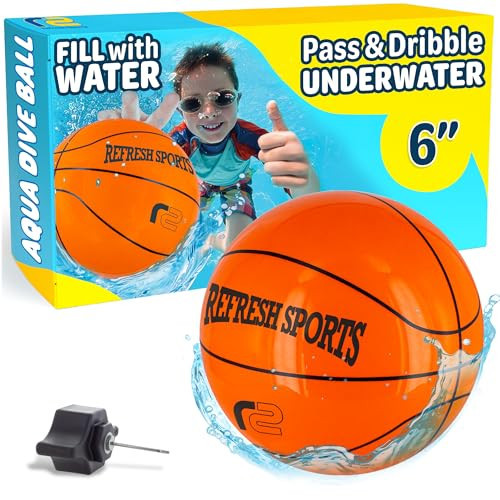 Aqua Dive Pool Ball Basketball – Water Pool Toys for Kids Ages 4-12 – Dribble, Pass & Shoot Underwater – Outdoor Beach Toy for Summer Fun – 6" Water Game for Boys & Girls Ages 5 6 7 8 9 10 11 12+ | Amazon (US)