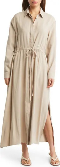 Nordstrom Long Sleeve Drawstring Waist Shirtdress | Nordstrom | Nordstrom