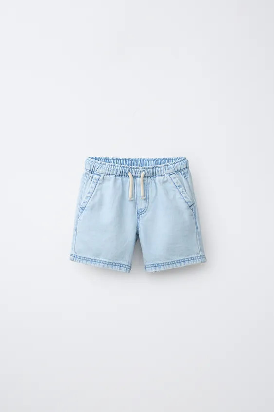 DENIM SHORTS WITH LABEL | Zara US