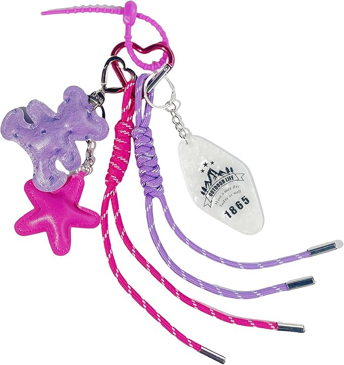 QTMY Cute Bear Braided Keychain Bag Charms for Handbag Purse Backpack Accessories Bogg Bag,294 | Amazon (US)