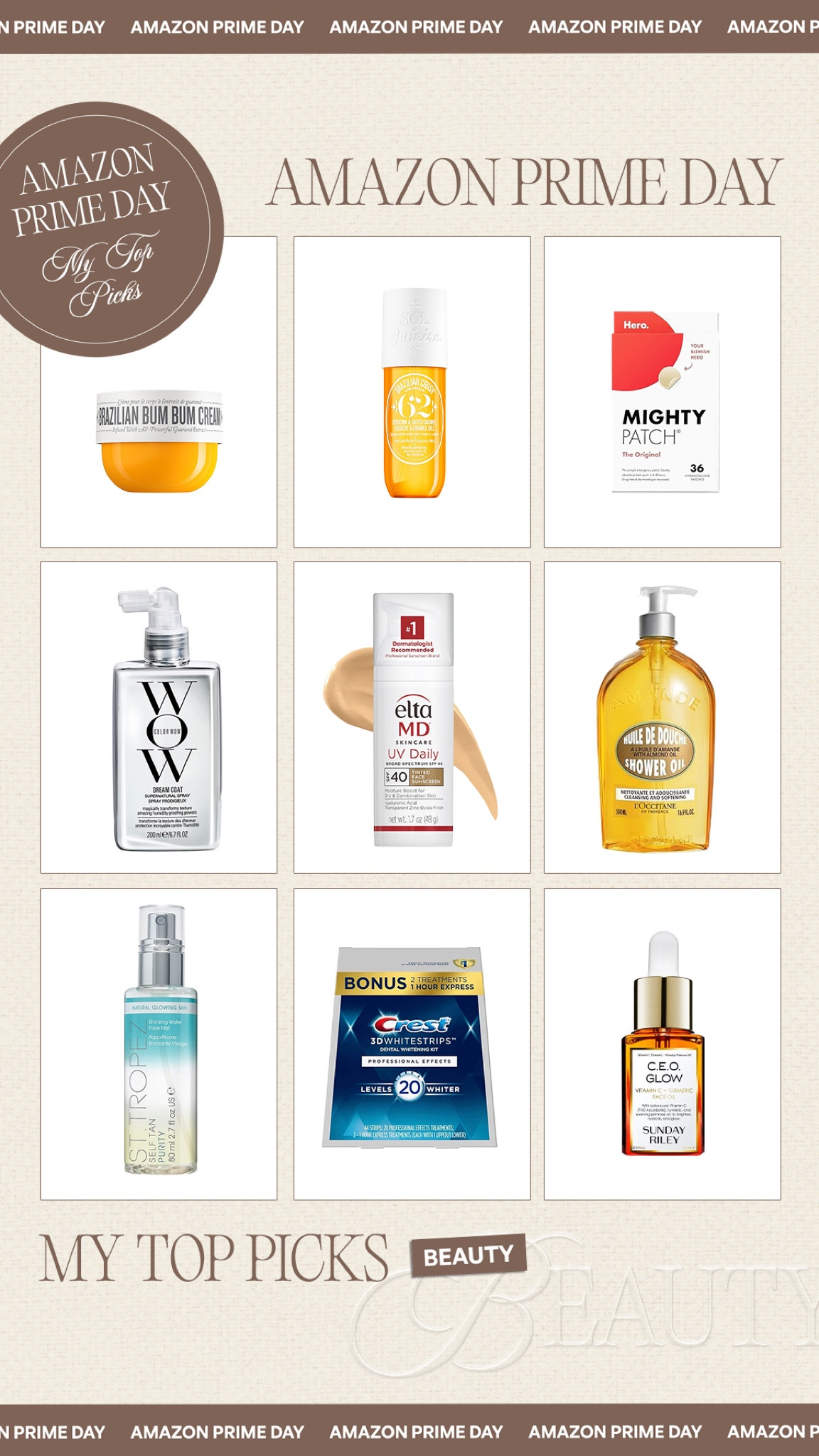 Amazon prime day!!! 🤎 A ton of my Amazon beauty favorites are on sale at some point during the sale (7/16 & 7/17) #amazon #primeday #sale 

#LTKSaleAlert #LTKFindsUnder100 #LTKBeauty