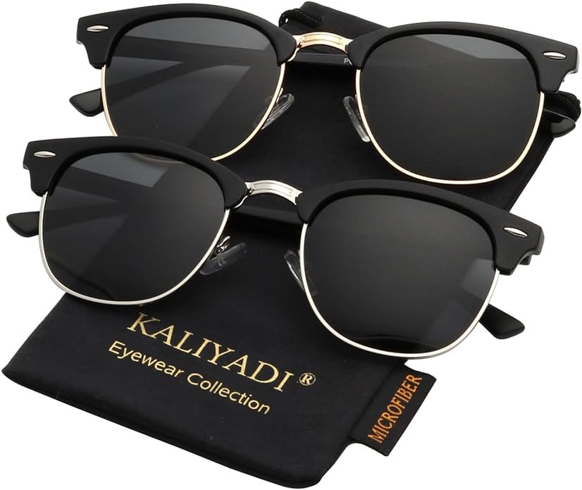 KALIYADI Polarized Sunglasses for Men and Women Semi-Rimless Frame Driving Sun glasses UV Blockin... | Amazon (US)