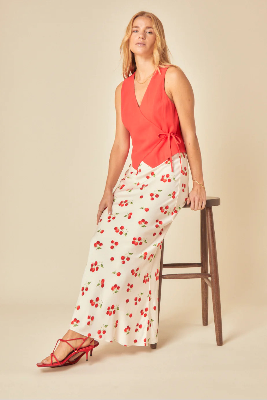 White Tomato Print Maxi Skirt | Nobody's Child