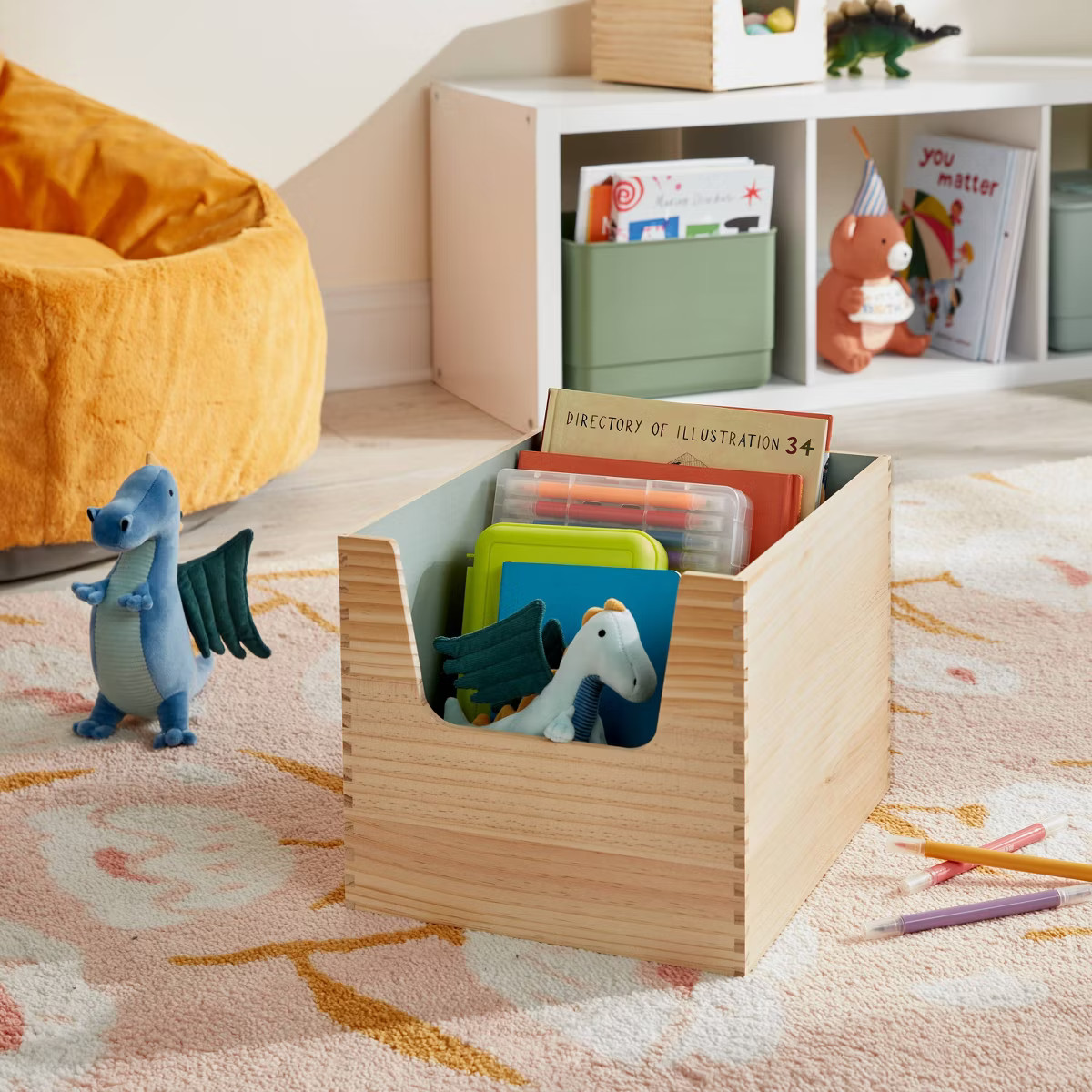 Stackable Kids' Storage Wood Bin - Pillowfort™ | Target
