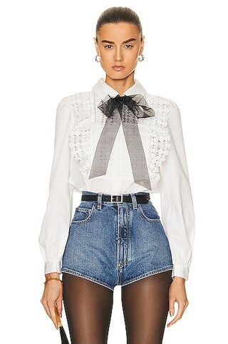 self-portrait Blouse in White | FWRD | FWRD 