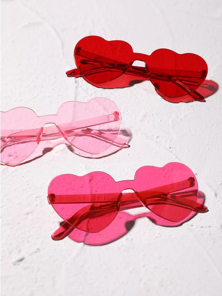 3pcs Heart Design Fashion Glasses | SHEIN