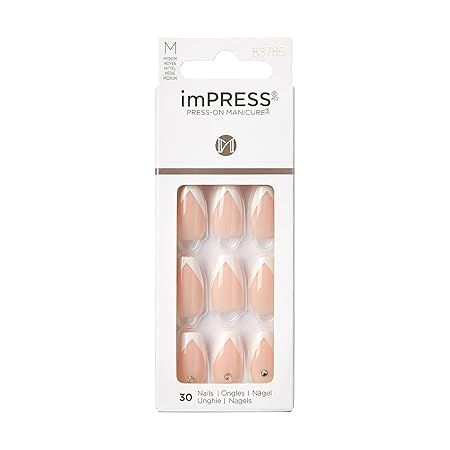 imPRESS KISS Press-On Manicure, Nail Kit, PureFit Technology, Medium Length Press-On Nails, So Fr... | Amazon (US)