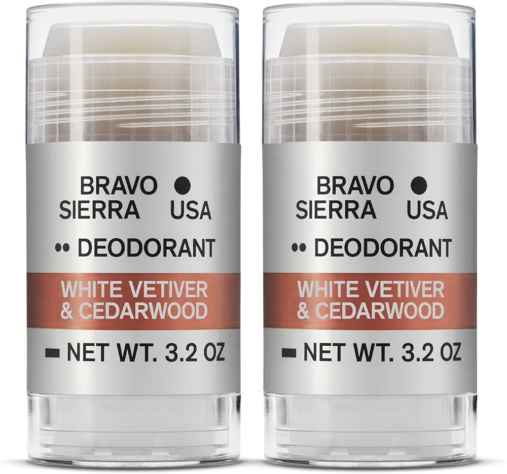 Aluminum-Free Natural Deodorant for Men by Bravo Sierra - Long Lasting All-Day Odor and Sweat Pro... | Amazon (US)