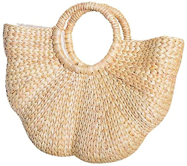 Women Girl Tote Bag Straw Hobo Handbag Fashion Woven Top Handle Bag Shoulder Bag Beach Purse Moon... | Amazon (US)
