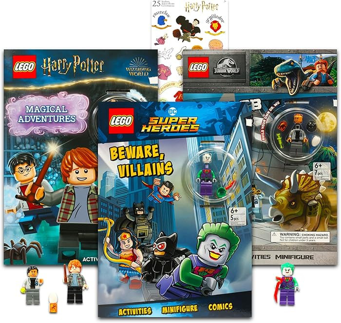 Lego Activity Books Bundle - 3 Books with Mini Toys: Harry Potter, DC Superheroes, Jurassic World... | Amazon (US)