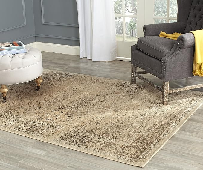 SAFAVIEH Vintage Collection Accent Rug - 3'3" x 5'3", Warm Beige, Oriental Medallion Distressed V... | Amazon (US)