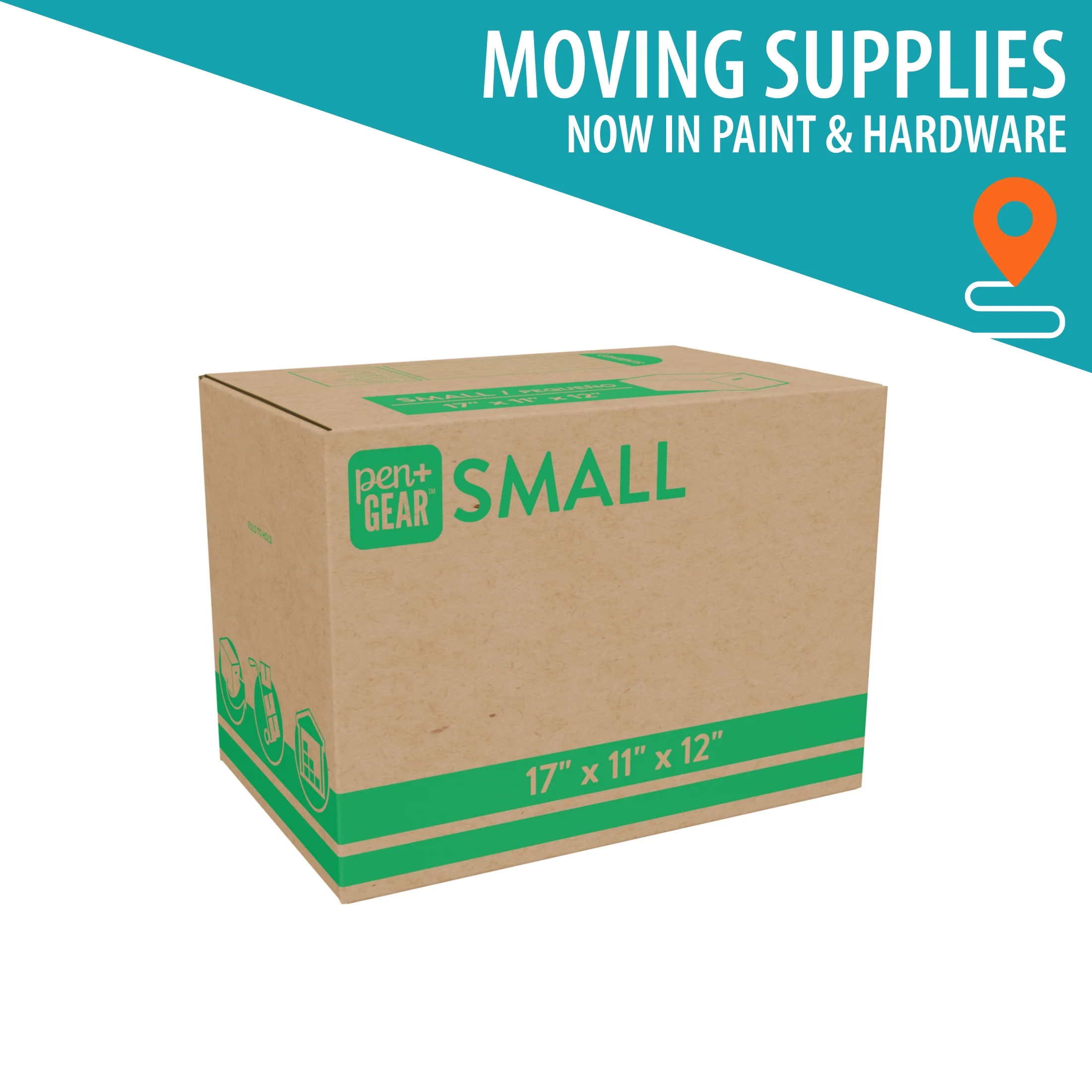 Pen+Gear Small Moving Boxes, 17 in. L x 11 in. W x 12.25 in. H, Kraft - Walmart.com | Walmart (US)